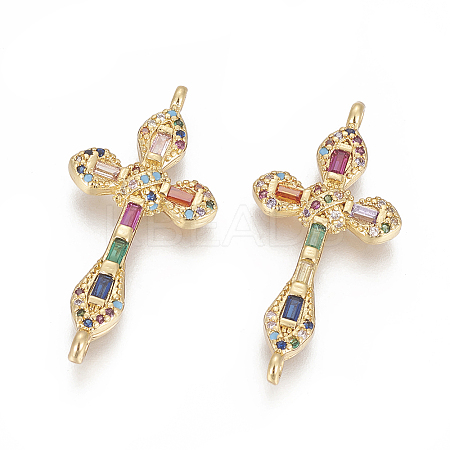 Brass Micro Pave Cubic Zirconia Links LS-ZIRC-O034-16G-1