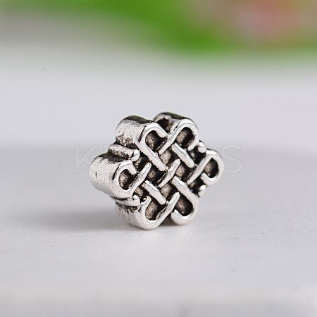 Tibetan Style Chinese Knot Zinc Alloy Beads TIBEB-M028-06AS-1