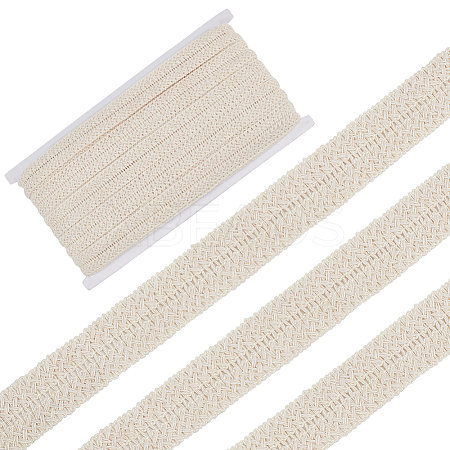 Braided Cotton Lace Ribbons SRIB-WH0011-152A-1