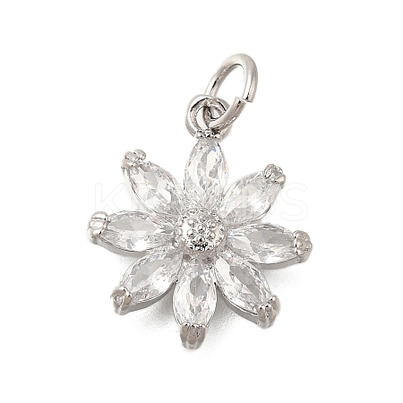 Rack Plating Brass Micro Pave Cubic Zirconia Pendants KK-I716-01P-01-1