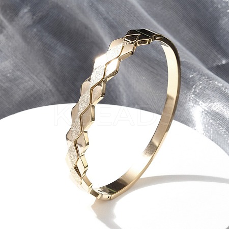 Ion Plating(IP) 304 Stainless Steel Hinged Bangles for Women BJEW-A011-15RG-1