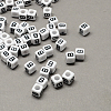 Large Hole Acrylic Letter European Beads SACR-Q103-6mm-01B-1