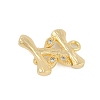 Brass Crystal Rhinestone Letter Links Connector Charms KK-S395-06G-I-2