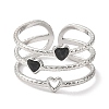 304 Stainless Steel Enamel Open Cuff Rings for Women RJEW-F166-22P-02-2