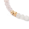 Natural Rose Quartz & Rainbow Moonstone Faceted Round Beaded Bracelets BJEW-JB11205-3