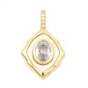 Brass Micro Pave Clear Cubic Zirconia Pendants KK-Z147-05G-1