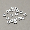 White and Black Acrylic Horizontal Hole Letter Beads SACR-Q101-01M-1