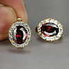 Brass Cubic Zirconia Hoop Earrings WGD6818-01-1