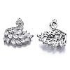 Brass Micro Pave Clear Cubic Zirconia Pendants ZIRC-S069-031P-2