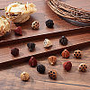 CHGCRAFT 16Pcs 4 Colors Engraved Wooden Charms WOOD-CA0001-57-4