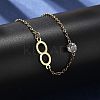 201 Stainless Steel Cable Chain Bracelets BJEW-H205-01C-G-3