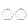 Non-Tarnish 304 Stainless Steel Open Back Bezel Hexagon Pendants STAS-Z040-12P-1