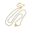 304 Stainless Steel Clear Cubic Zirconia Heart Pendant Necklaces for Women NJEW-Z044-15G-02-4