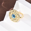 Brass Enamel Cuff Rings for Women RJEW-K264-05G-3