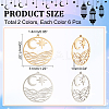 12Pcs 2 Colors 201 Stainless Steel Pendants STAS-DC0012-17-2