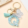 Resin & Acrylic & Faux Suede Tassel Keychain KEYC-YW00117-17-1