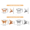 32Pcs 4 Style Brass Filigree Pendants KK-AR0002-02-3