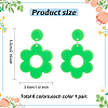6 Pairs 6 Colors Flower Acrylic Dangle Stud Earrings with Steel Iron Pins for Women EJEW-AN0004-03-2