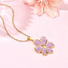 304 Stainless Steel Enamel Flower Stud Earrings & Pendant Necklaces Sets for Women SA-CBA46AF-19G-2