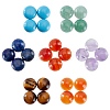 28Pcs 7 Style atural Carnelian & Yellow Aventurine & Tiger Eye & Green Aventurine & Turquoise & Lapis Lazuli & Amethyst Cabochons G-SC0002-13B-1