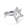 Rhodium Plated 925 Sterling Silver Finger Ring Components STER-F048-03P-2