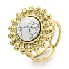 Ion Plating(IP) 304 Stainless Steel Synthetic Turquoise Cuff Rings G-Z056-08G-01-1