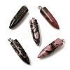 Natural Rhodonite Pointed Pendants G-F820-12H-1