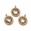 PVD Vacuum Plating 304 Stainless Steel Cubic Zirconia Pendants STAS-A076-05G-04-1
