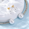 Round Plastic Imitation Pearl Stud Earrings & Rhinestone Cuff Choker Necklaces Sets SJEW-U003-04G-3