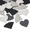 24Pcs 4 Styles PU Leather Fan/Heart Bookmarks AJEW-TA0002-55-2