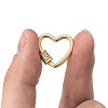 Brass Micro Pave Cubic Zirconia Screw Carabiner Lock Charms ZIRC-G160-23G-5