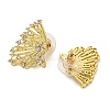 Brass Micro Pave Clear Cubic Zirconia Stud Earrings EJEW-B065-03G-2