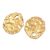 Hammered 304 Stainless Steel Pendants LS-STAS-P424-04G-2
