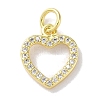 Rack Plating Brass Micro Pave Clear Cubic Zirconia Pendants KK-Z039-15G-1