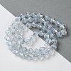 Electroplate Transparent Glass Beads Strands X-EGLA-I019-PL03-2