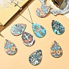 30pPcs 6 Colors Printed Cross Wood Big Pendants WOOD-YW0001-43-5