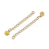 Ion Plating(IP) 316 Surgical Stainless Steel Curb Chain Extender with Natural  Dyed Jade Round Charm STAS-A097-01G-12-2