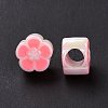 UV Plating Rainbow Iridescent Acrylic European Beads X-SACR-E009-40-4