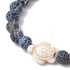 Dyed Natural Weathered Agate Round Beads Stretch Bracelets BJEW-JB11078-03-2
