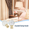 Glass Crystal Lamp Finials with Iron Finish Base FIND-WH0148-176B-4