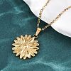 304 Stainless Steel Flower Pendant Necklaces NJEW-H059-30B-G-3