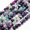Natural Striped Agate/Banded Agate Bead Strands G-K155-A-6mm-10-1