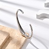 304 Stainless Steel Cuff Bangles for Women BJEW-B108-06P-3