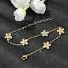 304 Stainless Steel Flower Link Bracelets BJEW-G765-04G-2