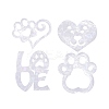 Custom Paw & Heart & Word Love Shape Waterproof PVC Laser Adhesive Stickers DIY-WH0256-004-2