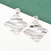 304 Stainless Steel Rhombus Dangle Stud Earrings EJEW-K268-79B-P-1