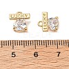 Brass Micro Pave Clear Cubic Zirconia Charm KK-A259-35G-3