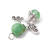Synthetic Turquoise & Glass Pendants PALLOY-TA00113-03-2