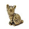 Brass Cat Miniature Figurines Statues for Home Office Desktop Ornament KK-S335-04AB-C-2