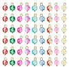 90Pcs 9 Style Glass Pendants PALLOY-TAC0295-1